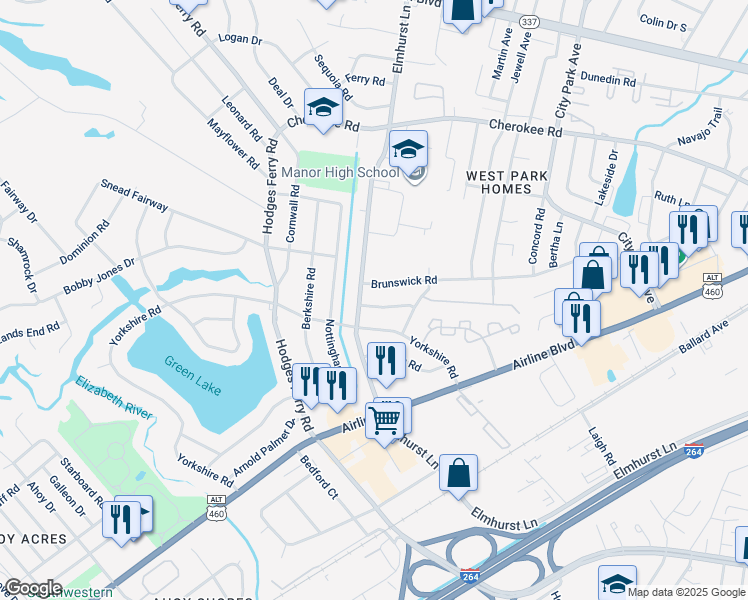 map of restaurants, bars, coffee shops, grocery stores, and more near in Portsmouth