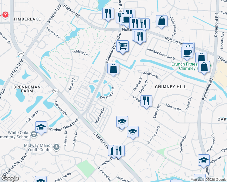 map of restaurants, bars, coffee shops, grocery stores, and more near 854 Devereaux Drive in Virginia Beach