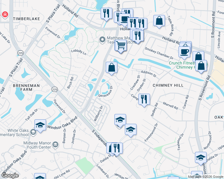 map of restaurants, bars, coffee shops, grocery stores, and more near 854 Devereaux Drive in Virginia Beach