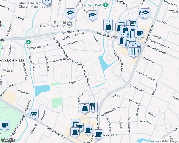 map of restaurants, bars, coffee shops, grocery stores, and more near 981 Oak Forest Court in Virginia Beach