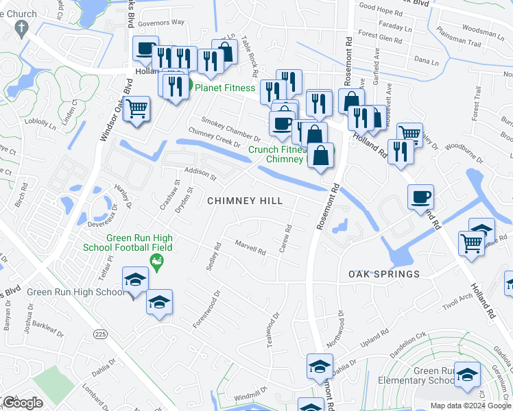 map of restaurants, bars, coffee shops, grocery stores, and more near 3527 Davies Court in Virginia Beach