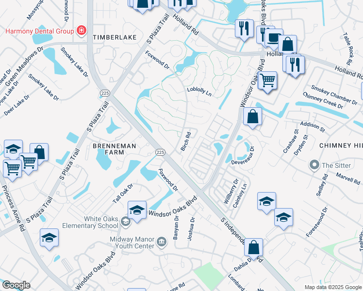 map of restaurants, bars, coffee shops, grocery stores, and more near 961 Birch Road in Virginia Beach