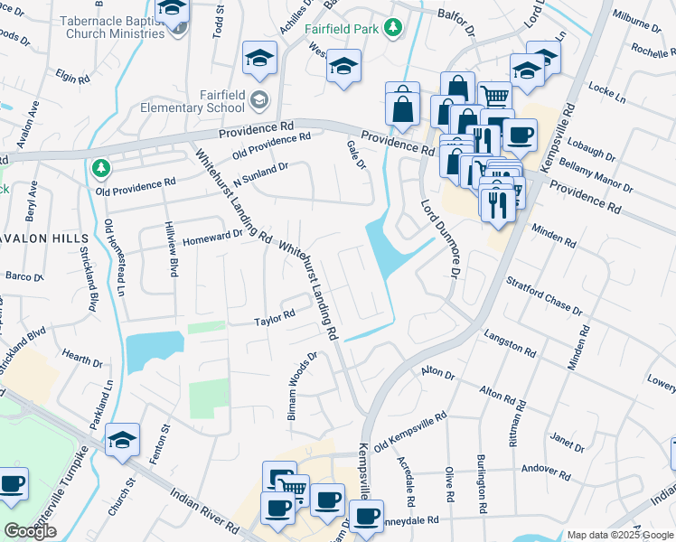 map of restaurants, bars, coffee shops, grocery stores, and more near 989 Cedar Forest Drive in Virginia Beach