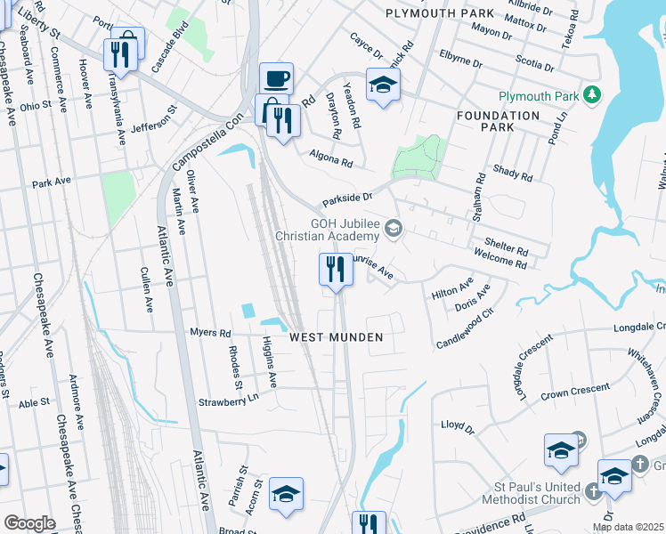 map of restaurants, bars, coffee shops, grocery stores, and more near 2608 Gideon Crescent in Chesapeake