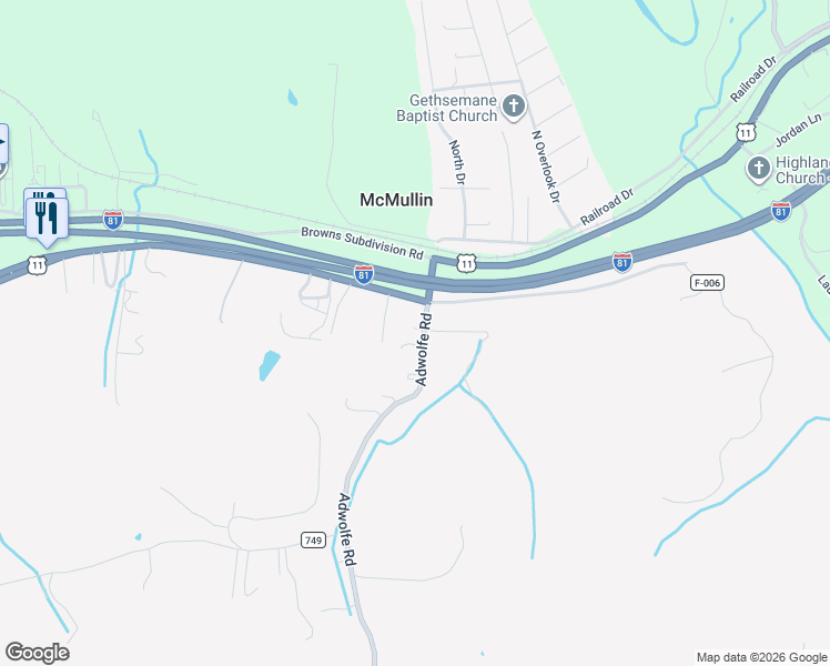 map of restaurants, bars, coffee shops, grocery stores, and more near 126 Adwolfe Road in Marion
