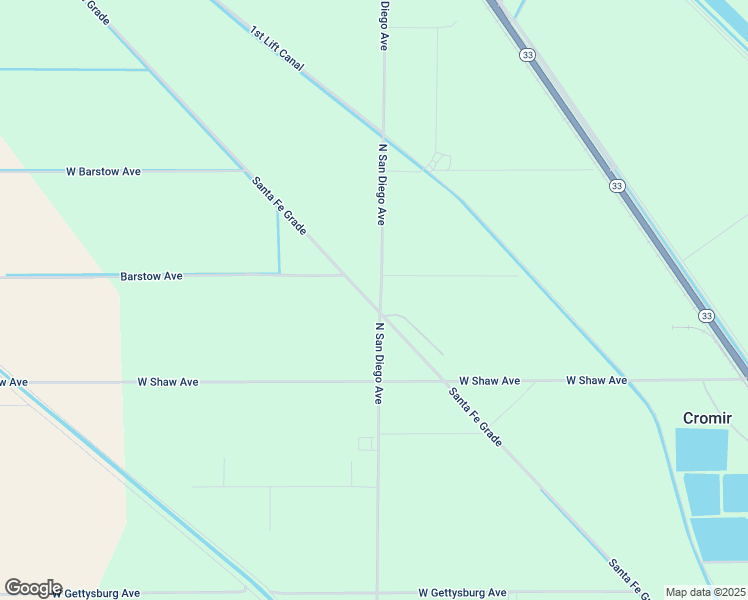 map of restaurants, bars, coffee shops, grocery stores, and more near 5207 North San Diego Avenue in Firebaugh
