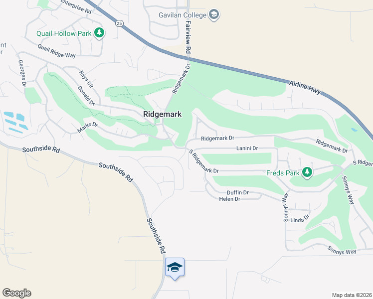 map of restaurants, bars, coffee shops, grocery stores, and more near 569 South Ridgemark Drive in Hollister