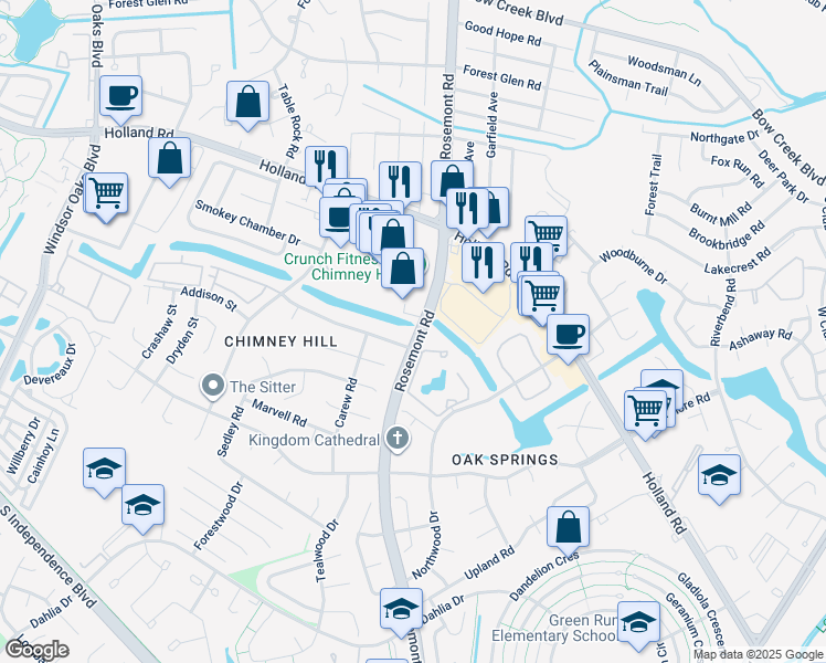 map of restaurants, bars, coffee shops, grocery stores, and more near 3502 Bunyan Road in Virginia Beach