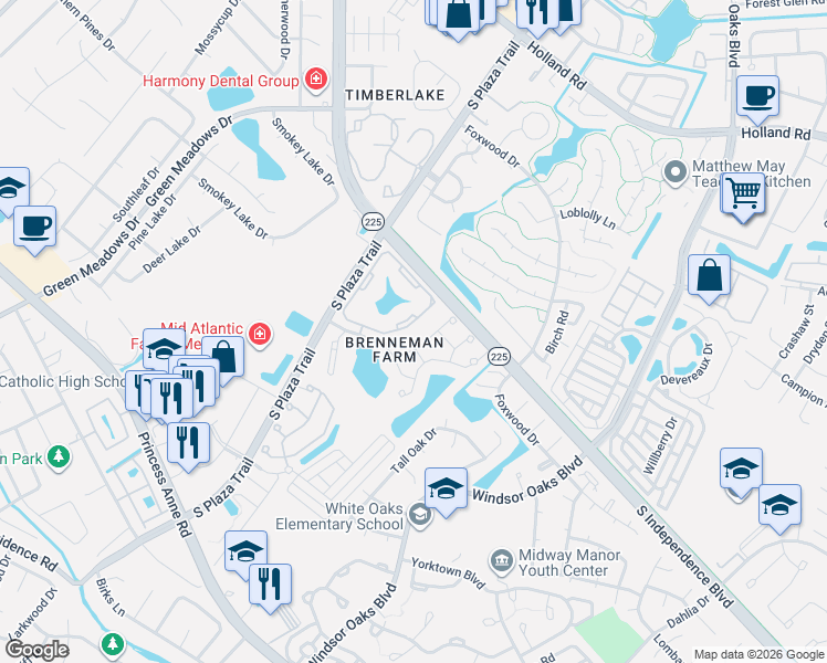 map of restaurants, bars, coffee shops, grocery stores, and more near 4448 Barkingdale Drive in Virginia Beach