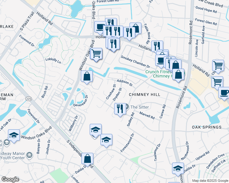 map of restaurants, bars, coffee shops, grocery stores, and more near 818 Crashaw Street in Virginia Beach