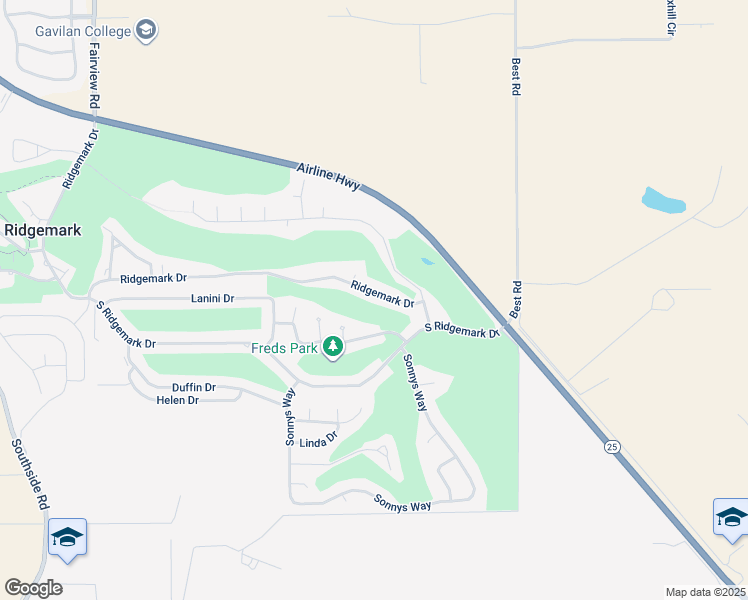 map of restaurants, bars, coffee shops, grocery stores, and more near 1239 Ridgemark Drive in Hollister