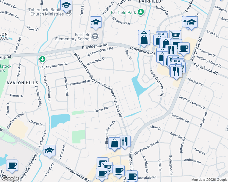 map of restaurants, bars, coffee shops, grocery stores, and more near 981 Oak Forest Court in Virginia Beach