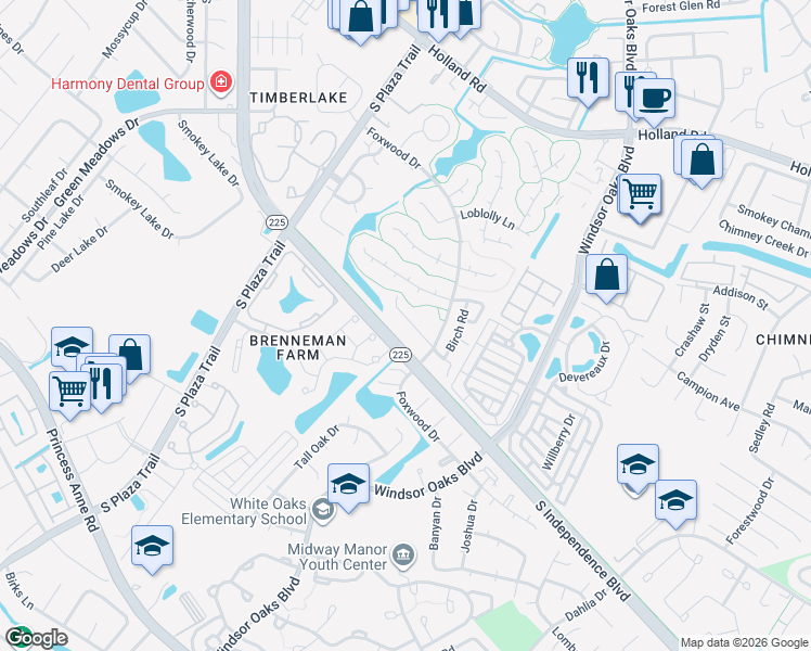 map of restaurants, bars, coffee shops, grocery stores, and more near 4225 Maplehurst Road in Virginia Beach