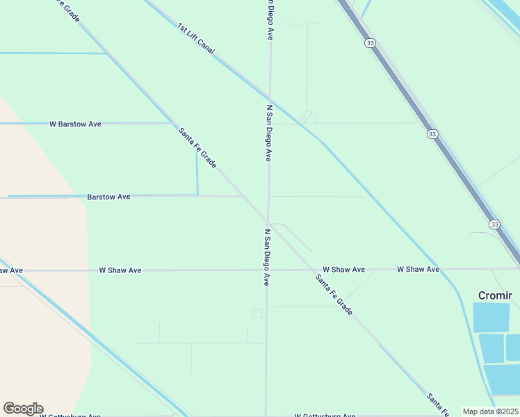 map of restaurants, bars, coffee shops, grocery stores, and more near 5207 North San Diego Avenue in Firebaugh