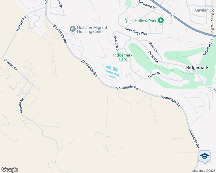 map of restaurants, bars, coffee shops, grocery stores, and more near 4098 Southside Road in Hollister