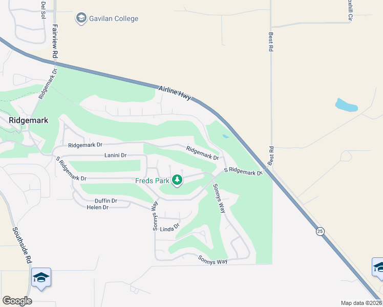 map of restaurants, bars, coffee shops, grocery stores, and more near 1239 Ridgemark Drive in Hollister