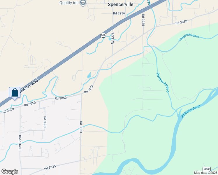 map of restaurants, bars, coffee shops, grocery stores, and more near 45 Road 3275 in Aztec