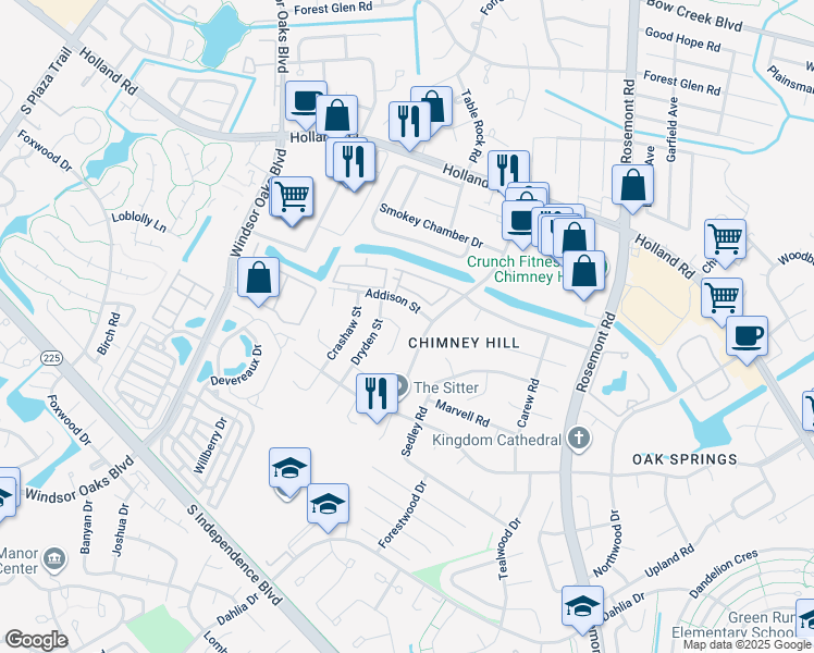 map of restaurants, bars, coffee shops, grocery stores, and more near 3622 Dryden Court in Virginia Beach
