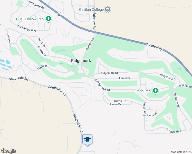 map of restaurants, bars, coffee shops, grocery stores, and more near 569 South Ridgemark Drive in Hollister