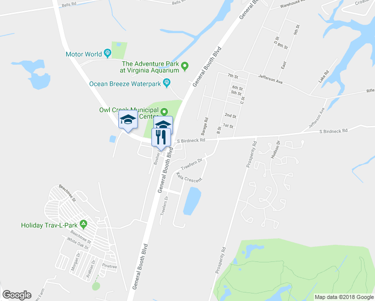 map of restaurants, bars, coffee shops, grocery stores, and more near 920 Charnell Drive in Virginia Beach