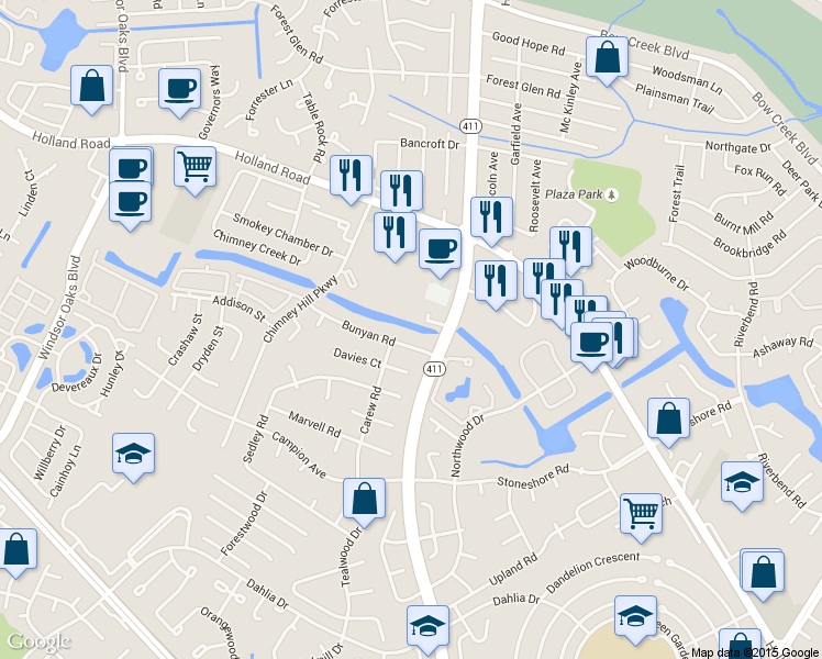 map of restaurants, bars, coffee shops, grocery stores, and more near 3520 Bunyan Road in Virginia Beach