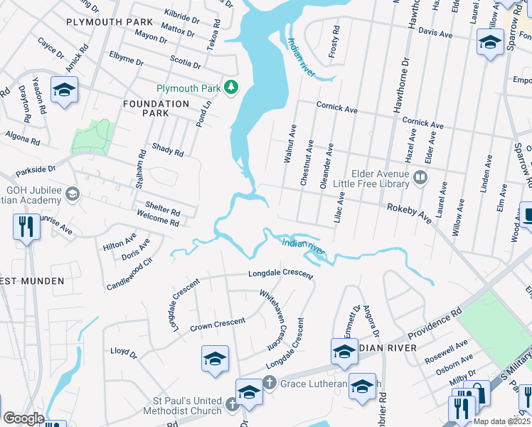 map of restaurants, bars, coffee shops, grocery stores, and more near 3401 Mc Neal Avenue in Chesapeake