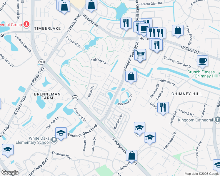 map of restaurants, bars, coffee shops, grocery stores, and more near 869 Point Way in Virginia Beach