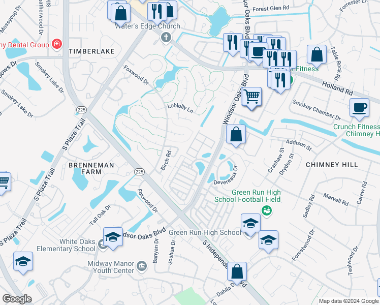 map of restaurants, bars, coffee shops, grocery stores, and more near 863 Point Way in Virginia Beach