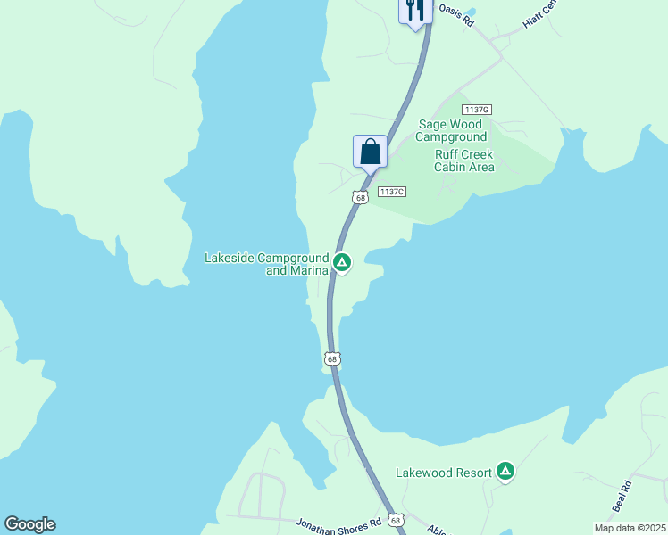 map of restaurants, bars, coffee shops, grocery stores, and more near 12800 U.S. 68 in Benton