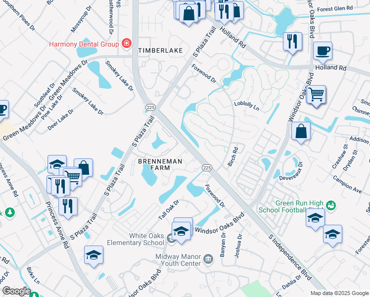 map of restaurants, bars, coffee shops, grocery stores, and more near 4400 Barkingdale Drive in Virginia Beach