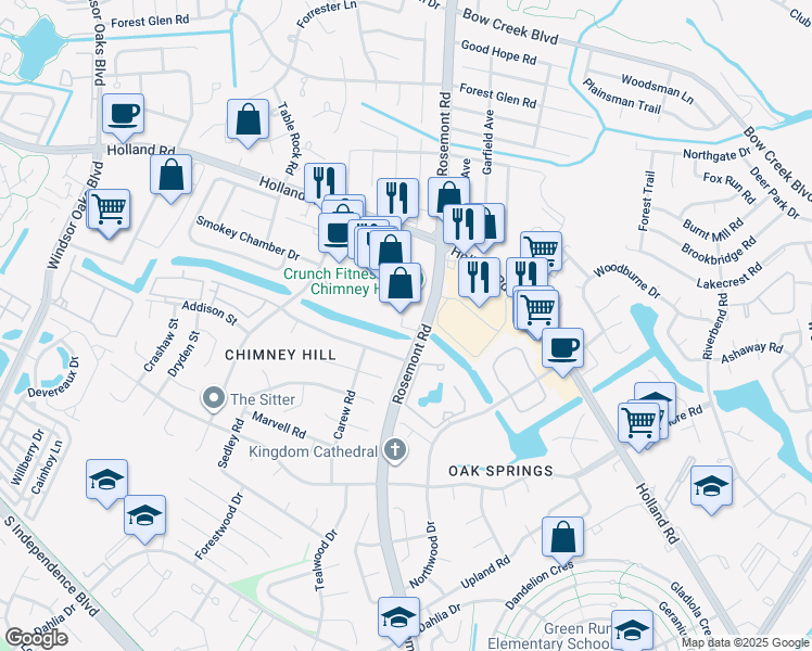 map of restaurants, bars, coffee shops, grocery stores, and more near 3504 Station Court in Virginia Beach