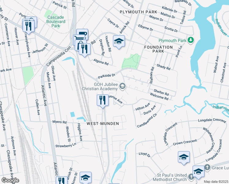 map of restaurants, bars, coffee shops, grocery stores, and more near 2633 King Court in Chesapeake