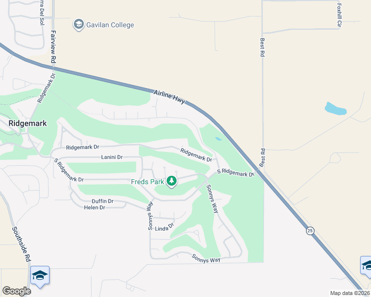 map of restaurants, bars, coffee shops, grocery stores, and more near 1239 Ridgemark Drive in Hollister