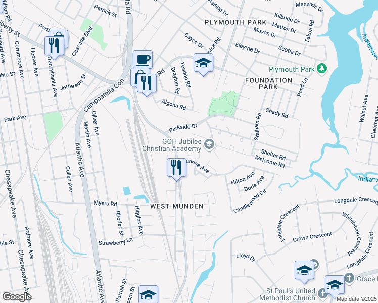 map of restaurants, bars, coffee shops, grocery stores, and more near 2658 King Court in Chesapeake