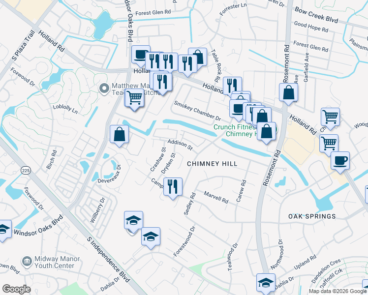 map of restaurants, bars, coffee shops, grocery stores, and more near 752 Harbor Springs Trail in Virginia Beach