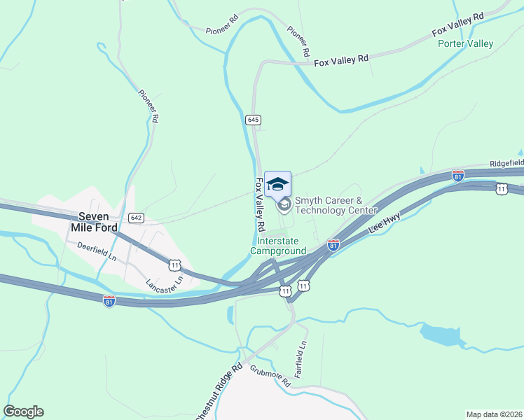map of restaurants, bars, coffee shops, grocery stores, and more near Fox Valley Road in Marion
