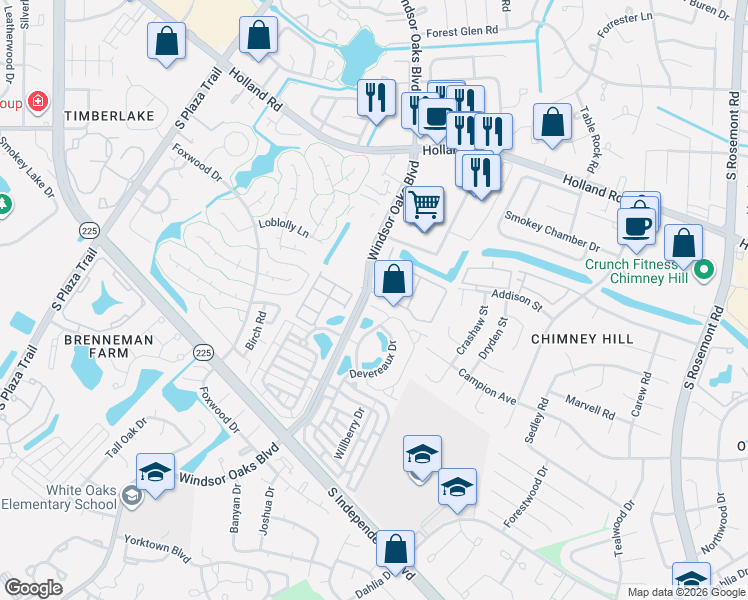 map of restaurants, bars, coffee shops, grocery stores, and more near 3816 Banyan Grove Lane in Virginia Beach