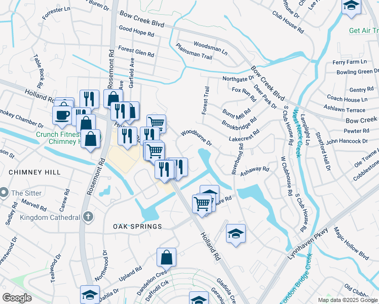 map of restaurants, bars, coffee shops, grocery stores, and more near 3317 Boynton Court in Virginia Beach