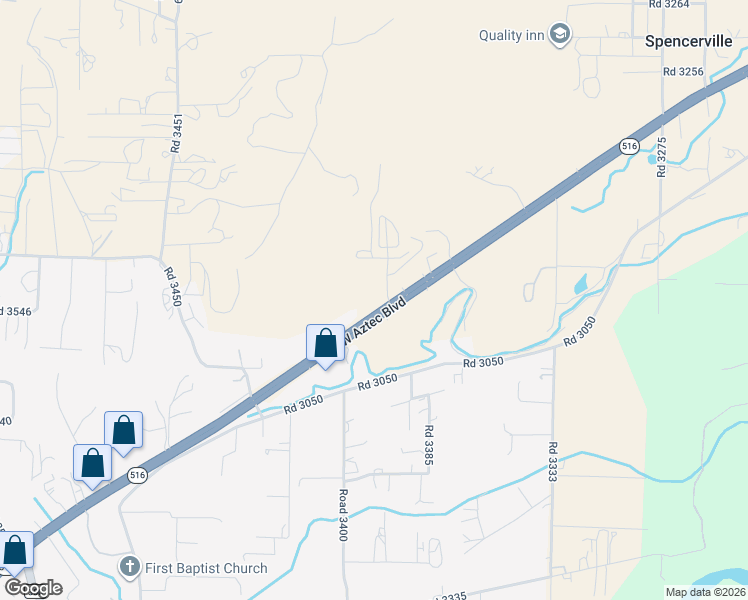 map of restaurants, bars, coffee shops, grocery stores, and more near 2-18 Road 3435 in Aztec