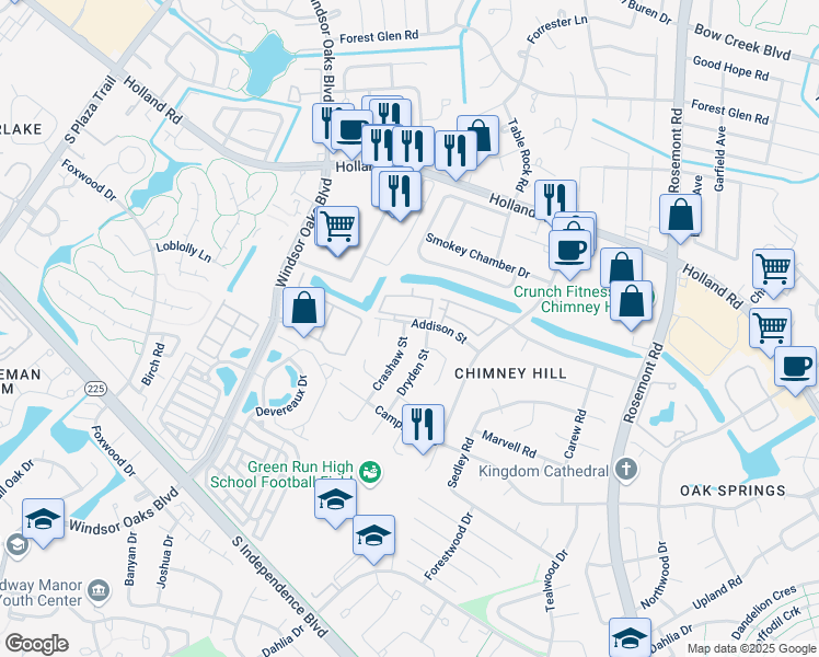 map of restaurants, bars, coffee shops, grocery stores, and more near 3744 Snowdrift Circle in Virginia Beach