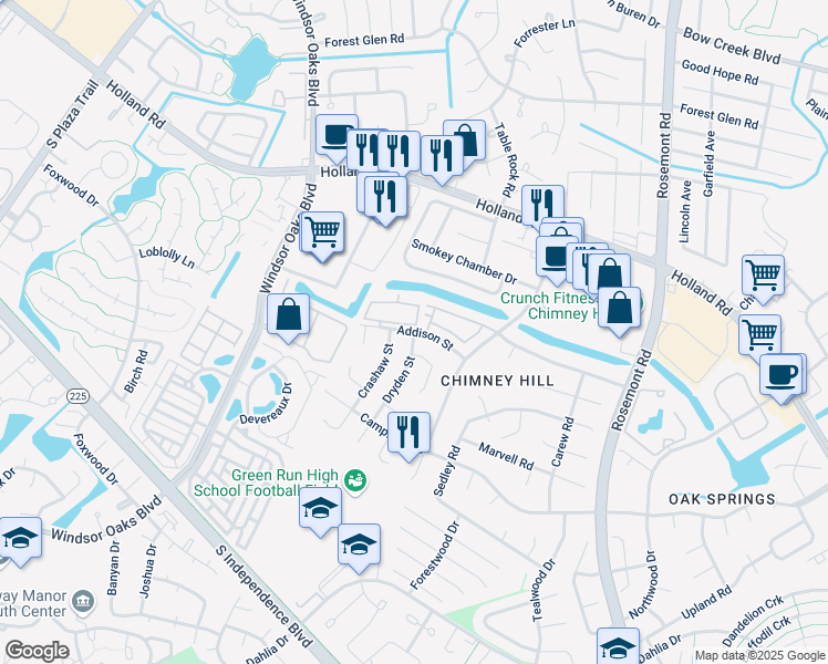 map of restaurants, bars, coffee shops, grocery stores, and more near 3724 Snowdrift Circle in Virginia Beach