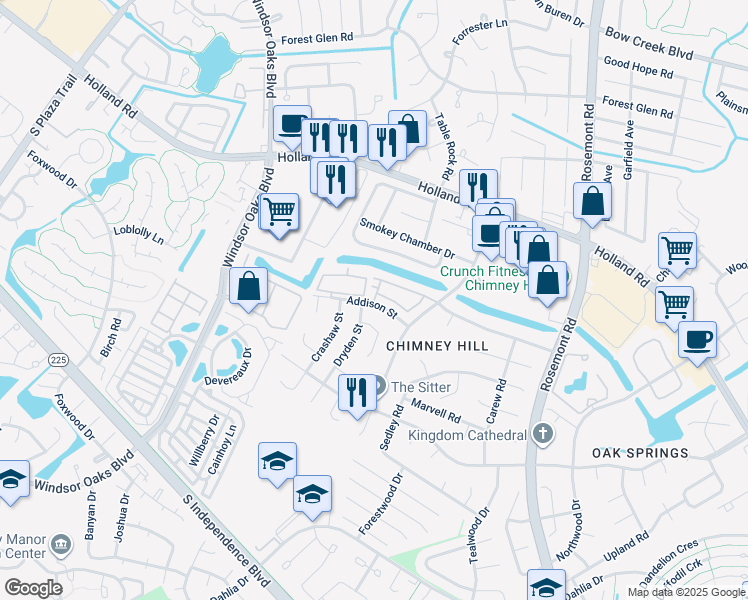 map of restaurants, bars, coffee shops, grocery stores, and more near 703 Mount Holly Muse Road in Virginia Beach