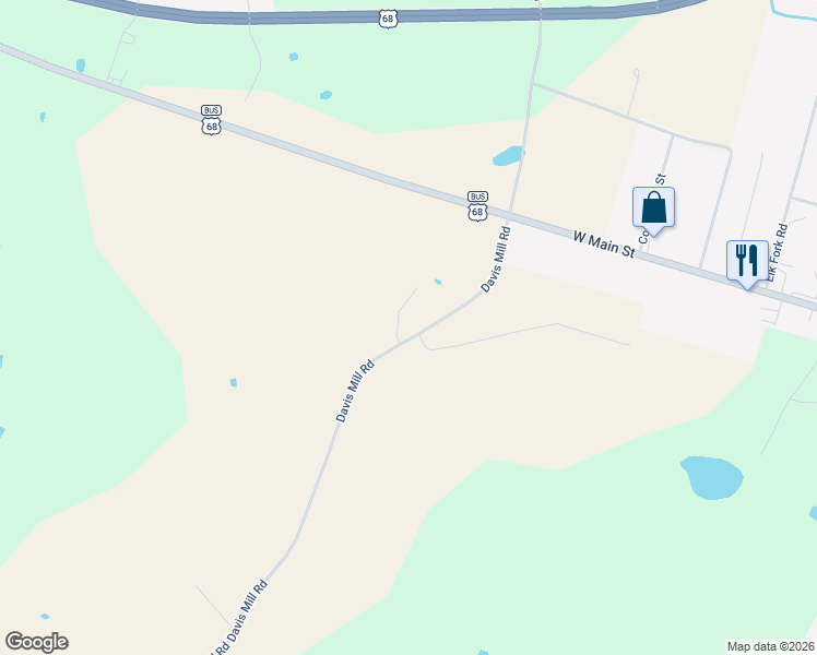 map of restaurants, bars, coffee shops, grocery stores, and more near 205-869 Davis Mill Road in Elkton