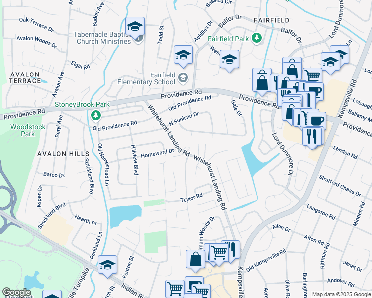 map of restaurants, bars, coffee shops, grocery stores, and more near 936 Whitehurst Landing Road in Virginia Beach