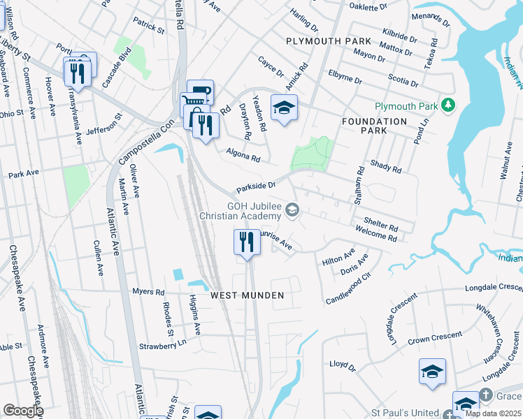 map of restaurants, bars, coffee shops, grocery stores, and more near 2658 King Court in Chesapeake