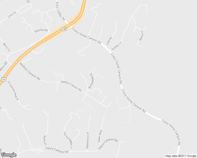 map of restaurants, bars, coffee shops, grocery stores, and more near 19800 Plainview Drive in Salinas