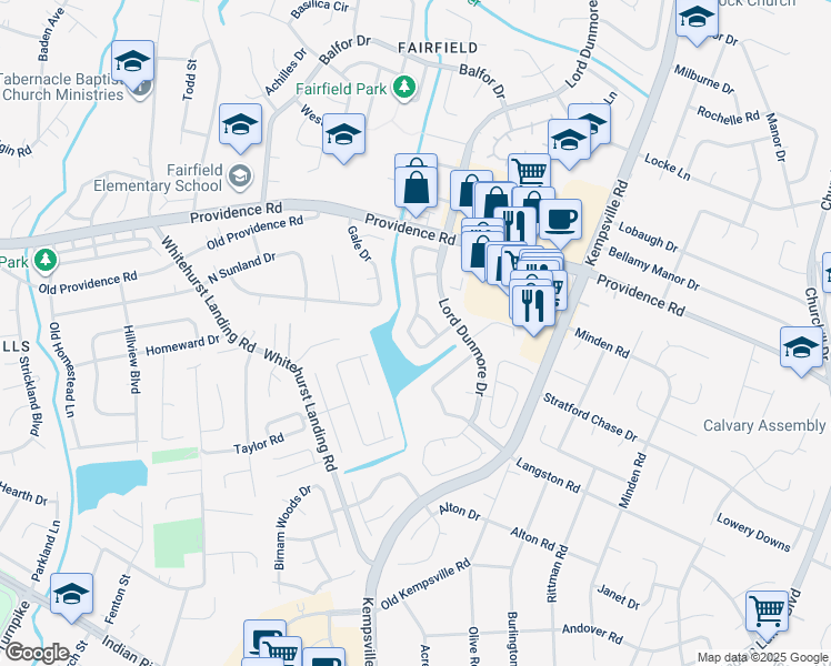 map of restaurants, bars, coffee shops, grocery stores, and more near 5425 Chatham Lake Drive in Virginia Beach