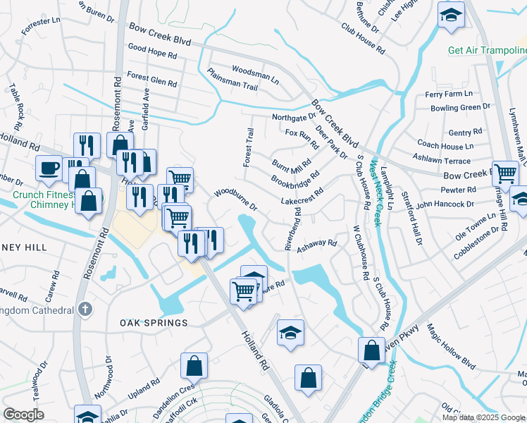 map of restaurants, bars, coffee shops, grocery stores, and more near 913 Terra Firma Court in Virginia Beach