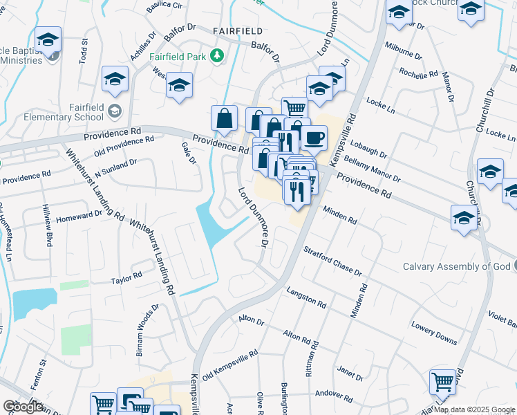map of restaurants, bars, coffee shops, grocery stores, and more near 972 Lord Dunmore Drive in Virginia Beach