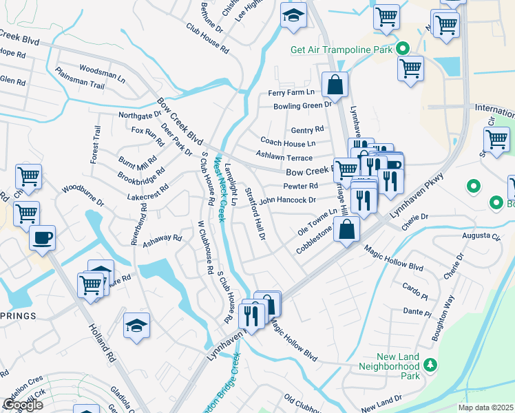 map of restaurants, bars, coffee shops, grocery stores, and more near 832 Stratford Hall Drive in Virginia Beach